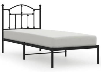 Łóżko Metalowe Czarne Rama Łóżka Ze Stelażem 90x200 cm WM-353432