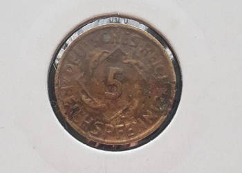 5 Fenigów Niemcy 1925 r. -  men. D