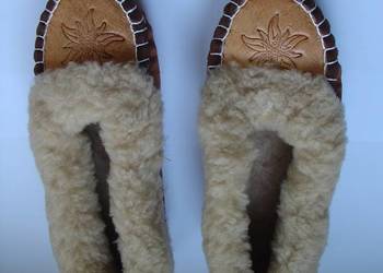 Góralskie kapcie damskie rozmiar 37/38 owcza wełna zimowe nowe