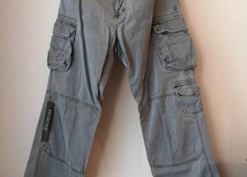 Męskie cargo Big Star lata 2000 Vintage Wide Leg, klimat lotniczy, 36/32.