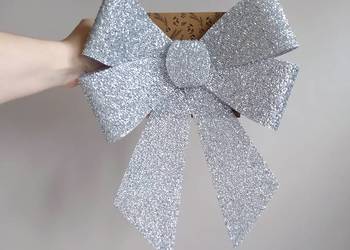 Duża kokarda kokardy do dekoracji złota/srebrna