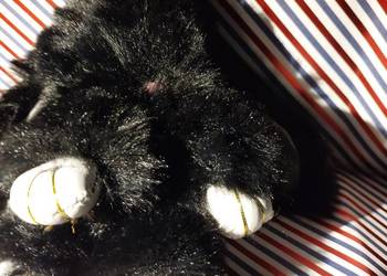 Króliczek futrzany czarny brelok Nowy