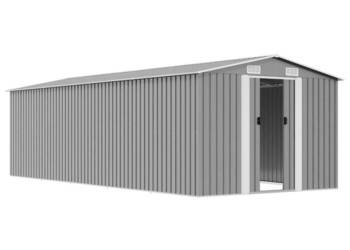 vidaXL Szopa ogrodowa, 257x580x181 cm, metal, szara(SKU:143353)