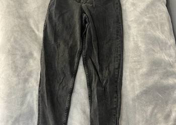 Czarne / szare spodnie / jeansy / dżinsy loose mam jeans | H&M