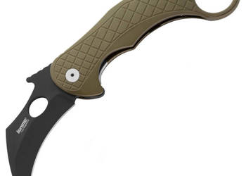 Nóż składany LionSteel L.E.One Karambit Green Aluminium, Chemical Black Ma…