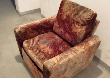 Wygodny fotel PRL na kółkach