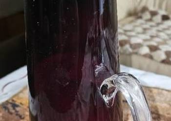 Rubinowy dzban z uchem z Ząbkowice PRL Vintage