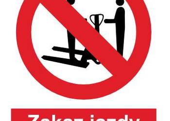 Naklejka BHP Zakaz jazdy na paleciaku ZZO-10