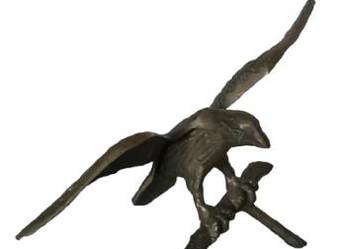 Mosiężna figurka ptaka na gałęzi | Dekoracja vintage | Styl klasyczny