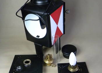 Niemiecka kolejowa lampa naftowa nafta/prąd