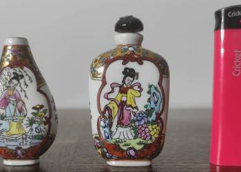 Famille Rose 2 sztuki chińska tabakiera porcelanowa tabakierka z porcelany