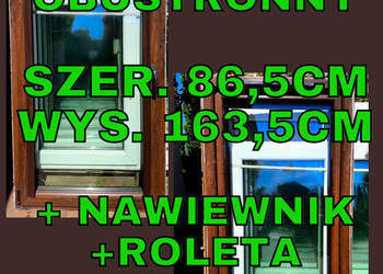 OKNO PCV 87x164, RUL, okna, używane, otwór 90x170, kolor 2str orzech,
