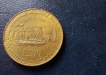Stare monety 200 lir 1989 Włochy