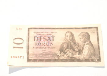 Stary banknot 10 koron Czechosłowacja 1960 antyk
