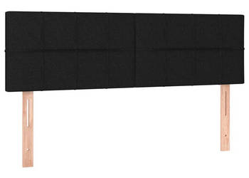 Zagłówek do łóżka z LED czarny 144x5x78/88 cm tkanina WM-3121612