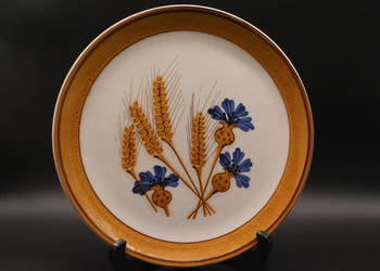 Talerz płytki Schramberg dekorowany motywem chabrów i kłosów zbóż