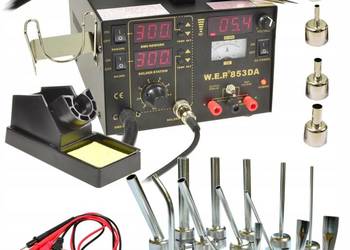 Stacja Lutownicza WEP 853DA 5w1 HotAir +Dysze18szt
