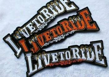 LIVE TO RIDE wzór,kolor jak na kurtce,innewzory, haft info opis