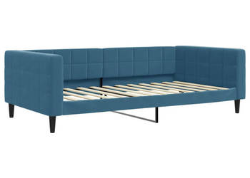Sofa z funkcją spania niebieska obita aksamitem 100x200 cm WM-354014