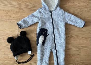 Kombinezon jesienno- zimowy z potworkiem + czapka