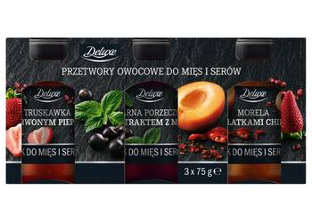 Deluxe 3 przetwory owocowe do mięs i serów sosy truskawka morela porzeczka