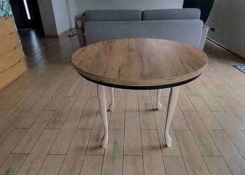Stół Okrągły Rozkładany 100-200 cm | Dąb Craft Złoty Nogi Ludwik