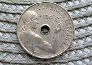 Hiszpania 25 Centymów 1934r