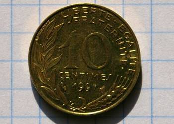 10 CENTIMES 1997 ROK - FRANCJA