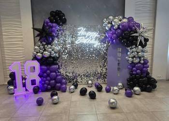 Ścianki balonowe,dekoracje stołów,fontanna czekoladowa, iskier, popcorn