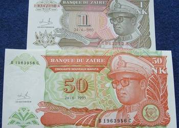 ZAIR Kolekcjonerskie Banknoty Zestaw - 2 sztuki UNC