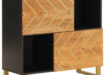 Szafka brązowo-czarna 80x335x75 cm lite drewno mango WM-356810