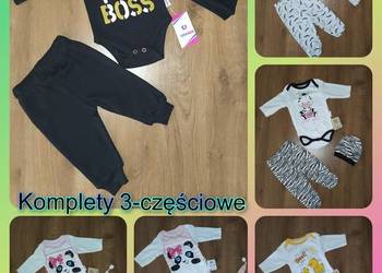 Nowe 3-częściowe komplety niemowlęce. 62, 68