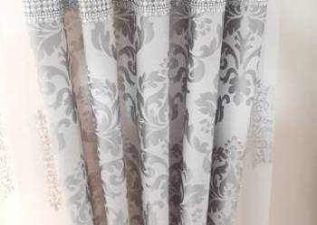 Zasłony velvet szary ornament