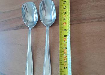 2x Łyżeczka do cukru szufelka PRL Lefana wzór kropeczki