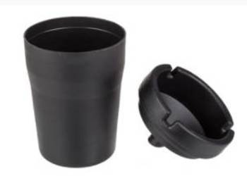 Czarna Popielniczka w Kształcie Kubka Zamykana Bezdymna Popiołka