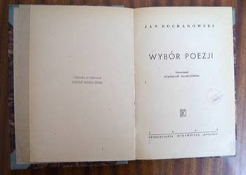 Jan Kochanowski - Wybór poezji - 1946