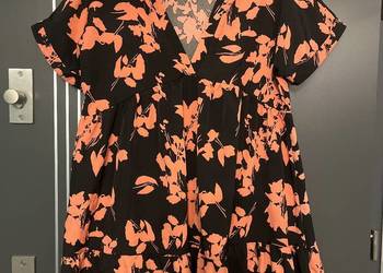 Shein sukienka modny wzór kwiaty floral rozkloszowana roz.40/42