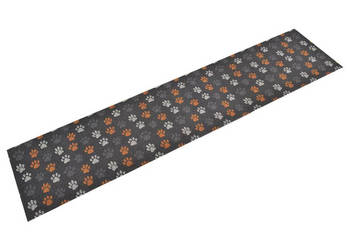 Dywanik kuchenny wzór w odciski łapek 60x300 cm aksamitny WM-136575