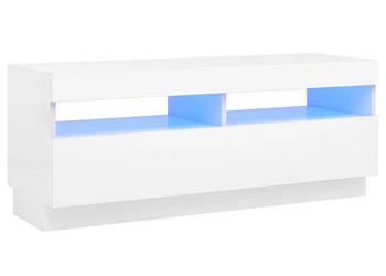 Szafka pod TV z oświetleniem LED biała 100x35x40 cm WM-804454