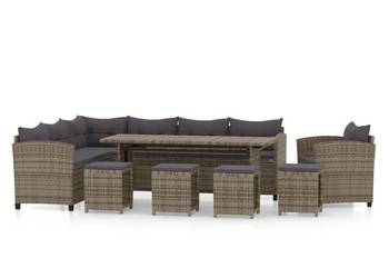 vidaXL 7-cz. zestaw wypoczynkowy do ogrodu, poduszki(SKU:3098170)