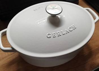 naczynie żaroodporne żeliwne emaliowane 5l 5,5l  gęsiarka z pokrywką