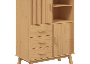 Szafka OLDEN brązowa 85x43x125 cm lite drewno sosnowe WM-358615