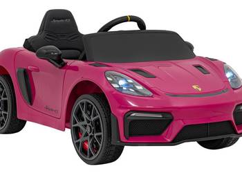 Samochód na akumulator dla dzieci Porsche 718 12V pilot MP4 różowy