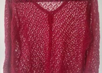 Fuksjowy ażurowy sweterek Indiska, rozmiar L, stan bdb