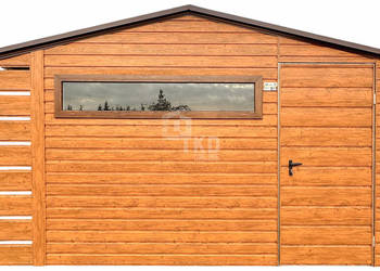 Schowek domek ogrodowy 3,5x3m + wiata 0,5m drzwi okno dach TKD312
