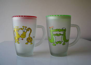 Zakochane szklanki, kubki ze szronionego szkła z pokrywką - Meksyk