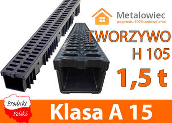 Odwodnienie liniowe KANAŁ 105mm z Tworzywa pokrywa Tworz