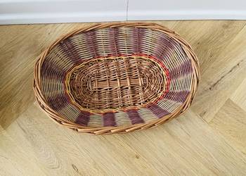 Koszyk wiklinowy Boho w pasy