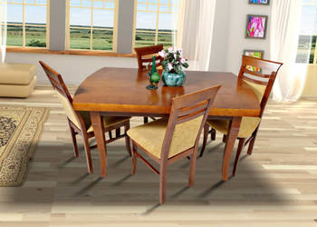 Stół Dębowy KLOZE + 6 krzeseł UŚMIECH