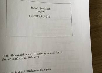 dtr instrukcja obsługi koparka liebherr a918 i inne